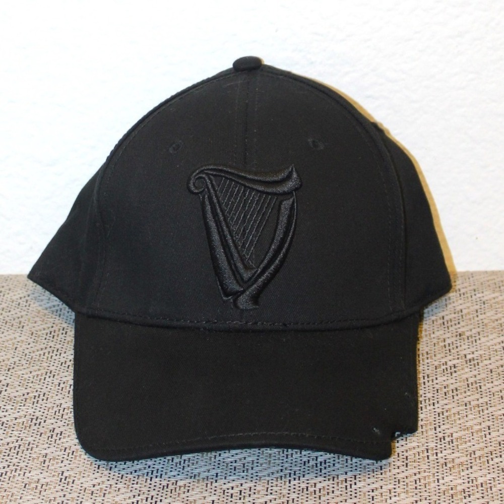 Guinness Bottle Opener Hat Mens OS Black New 3D Harp Logo Baseball Cap